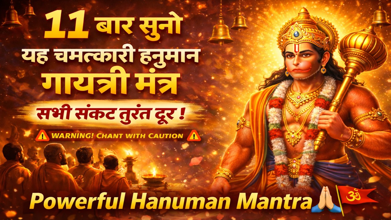11 बार सुनो यह चमत्कारी हनुमान गायत्री मंत्र 🙏 सभी संकट तुरंत दूर | Powerful Hanuman Mantra