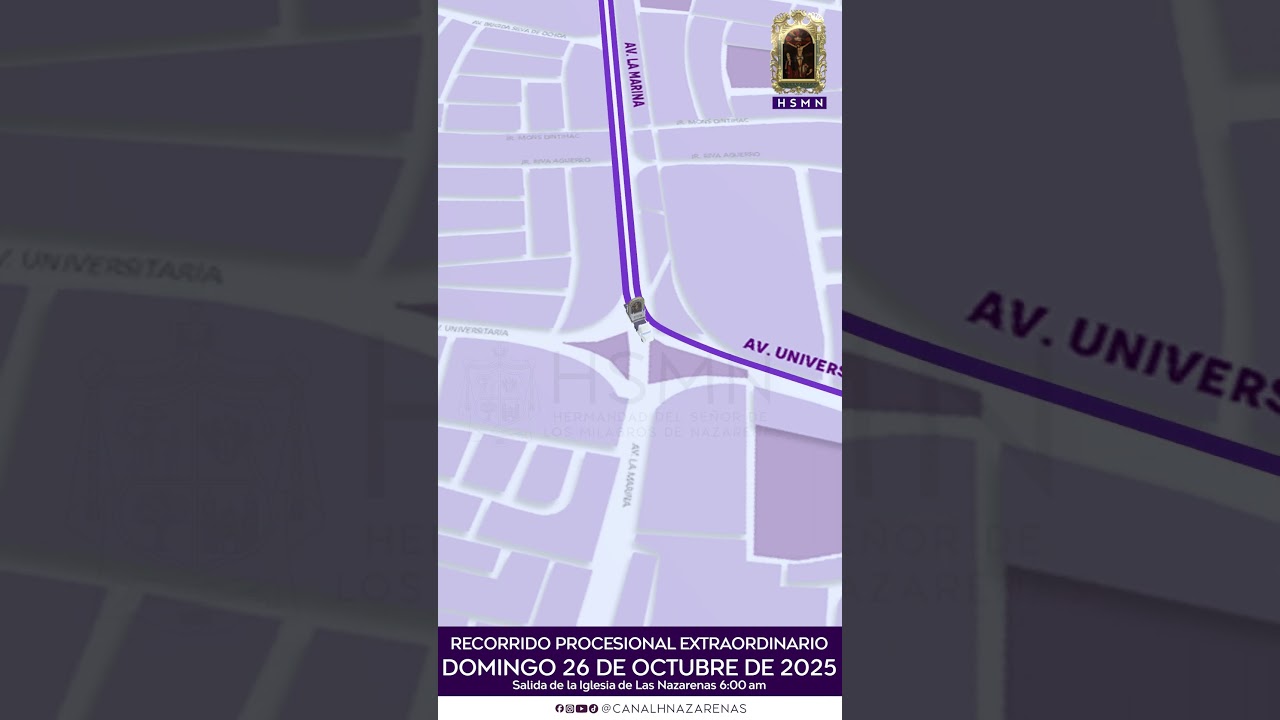 RECORRIDO PROCESIONAL EXTRAORDINARIO 2025 &ndash; DOMINGO 26 DE OCTUBRE DE 2025