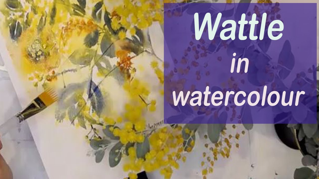How to paint Golden Wattle in watercolour | Australian native flowers, full commentary