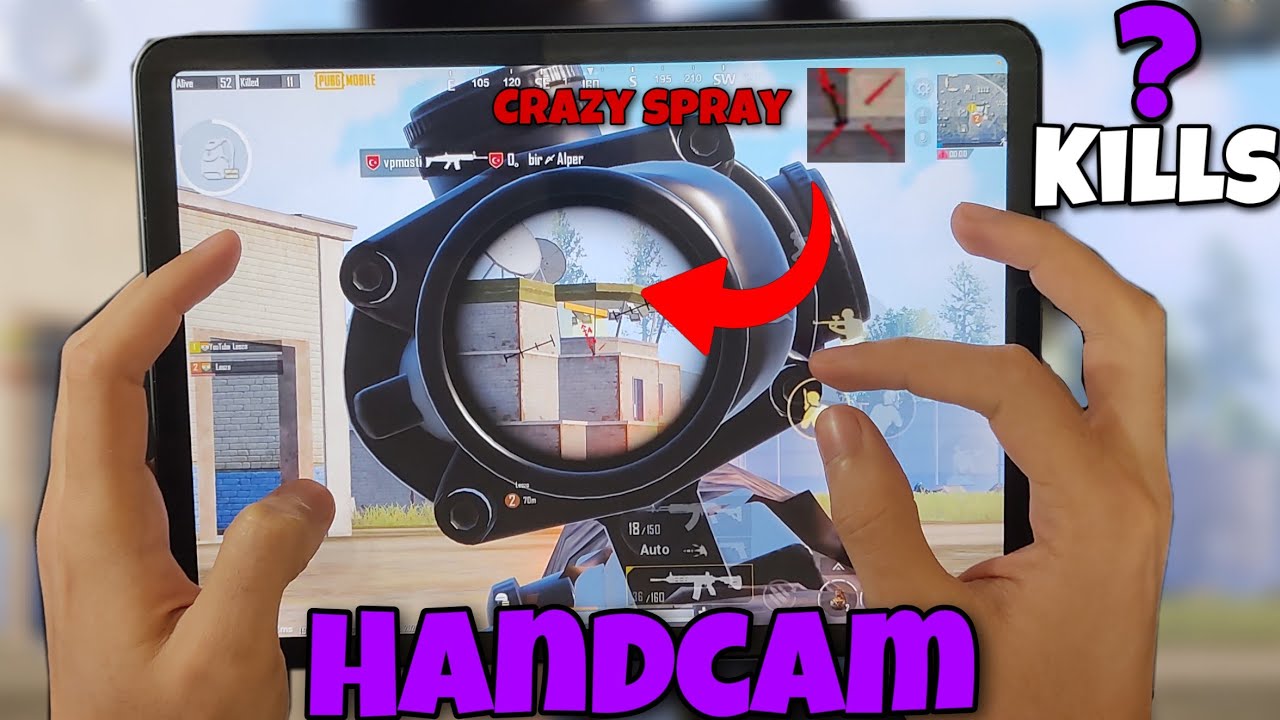 Ipad handcam Gameplay🔥5 Fingers + Gyroscope | pubg mobile #17