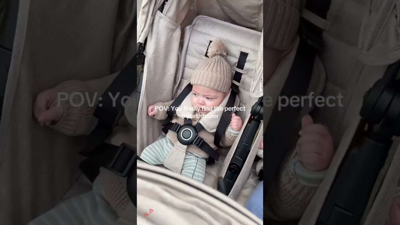 You finally find the perfect triplet cute baby stroller 😅🤩✨ Pop Pulse Nation 💗 #poppulsenation