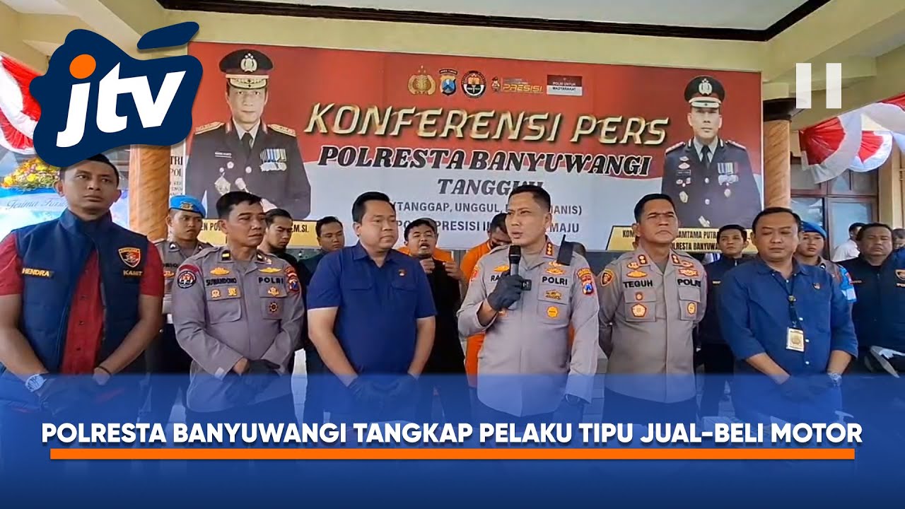 POLRESTA BANYUWANGI TANGKAP PELAKU PENGGELAPAN SPESIALIS TIPU JUAL BELI MOTOR DI FACEBOOK
