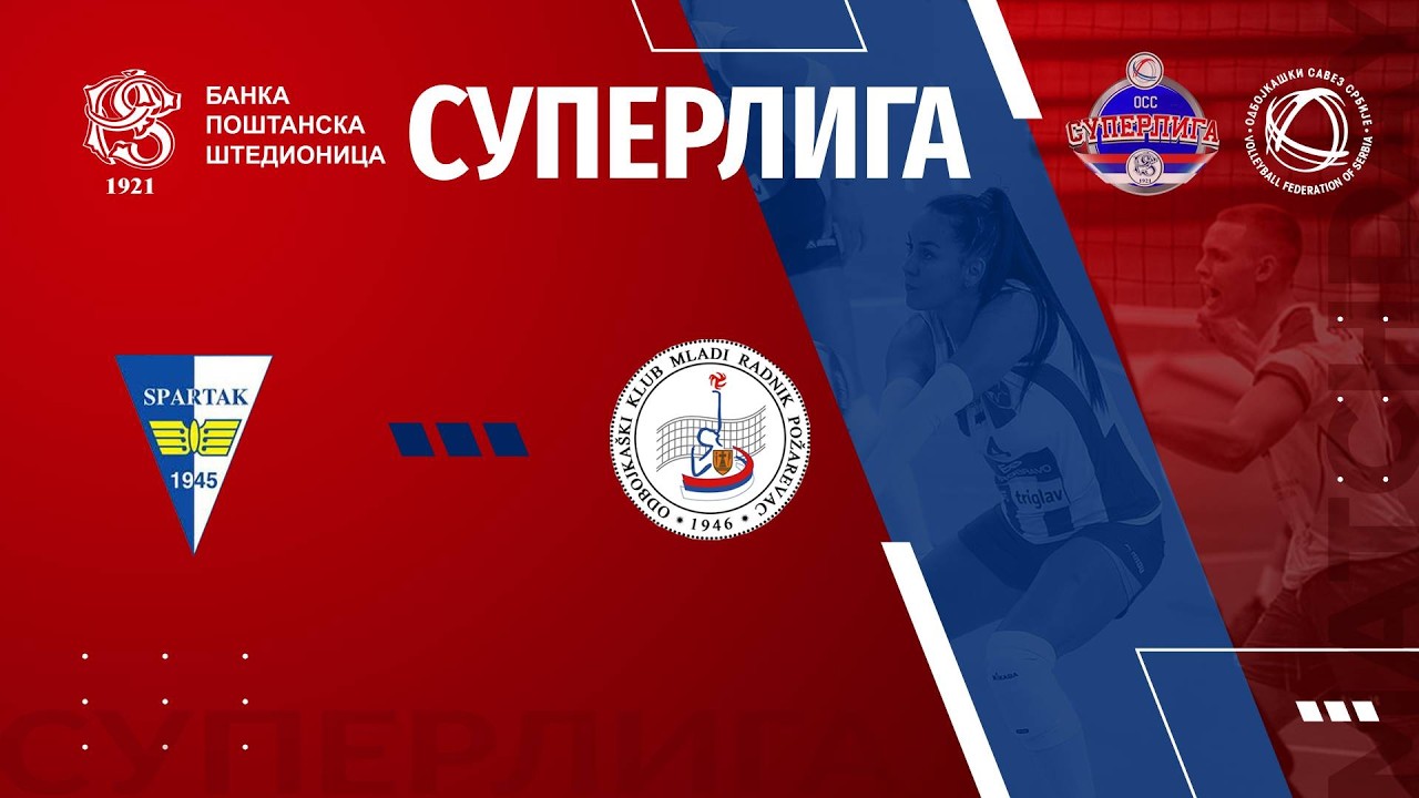 live🔴SPARTAK SU 🆚MLADI RADNIK /15. KOLO BANKA POŠTANSKA ŠTEDIONICA SUPERLIGE ZA ODBOJKAŠE/