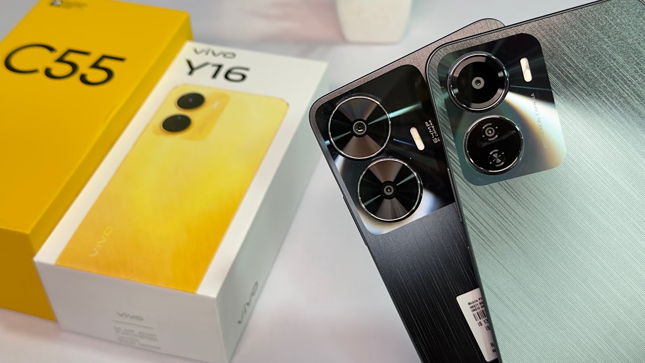 Realme C55 Rainy Night (RMX3710) 🆚 Vivo Y16 Stellar Black (V2204) Unboxing & Comparison | Camera