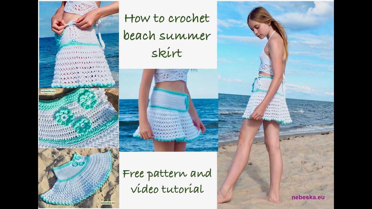 Crochet Summer Beach Skirt Usedom - amazing round skirt, easy crochet for beginners, free pattern