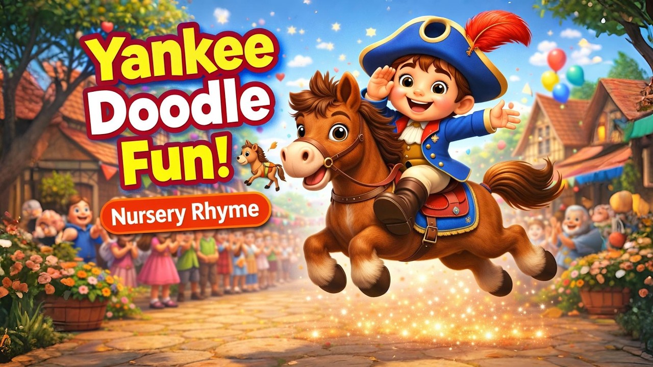 Yankee Doodle Fun! 🐴 | Classic Nursery Rhyme Song for Kids 🎵 #yankeedoodle