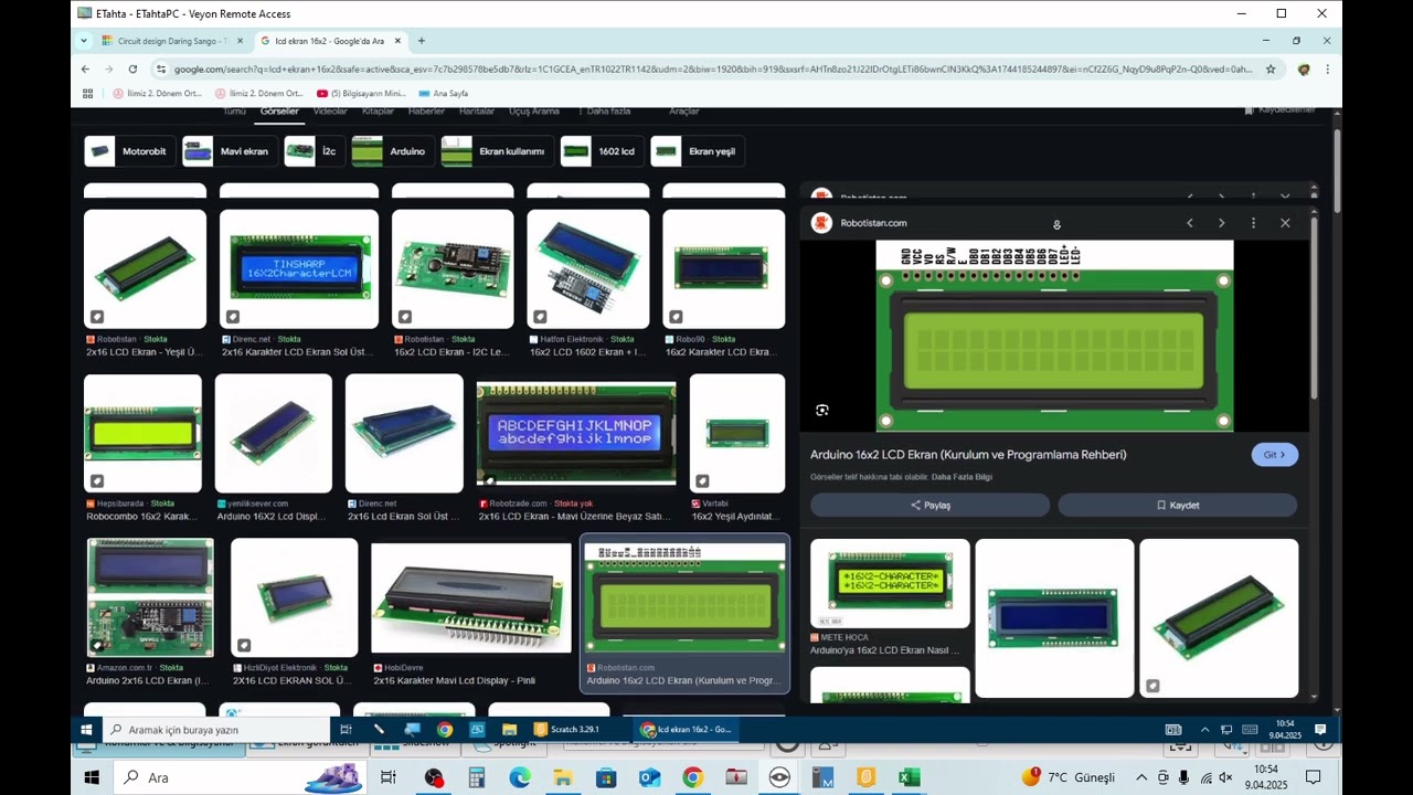 LCD EKRAN VE ULTRASONİK MESAFE SENSÖRÜ KULLANIMI TİNKERCAD
