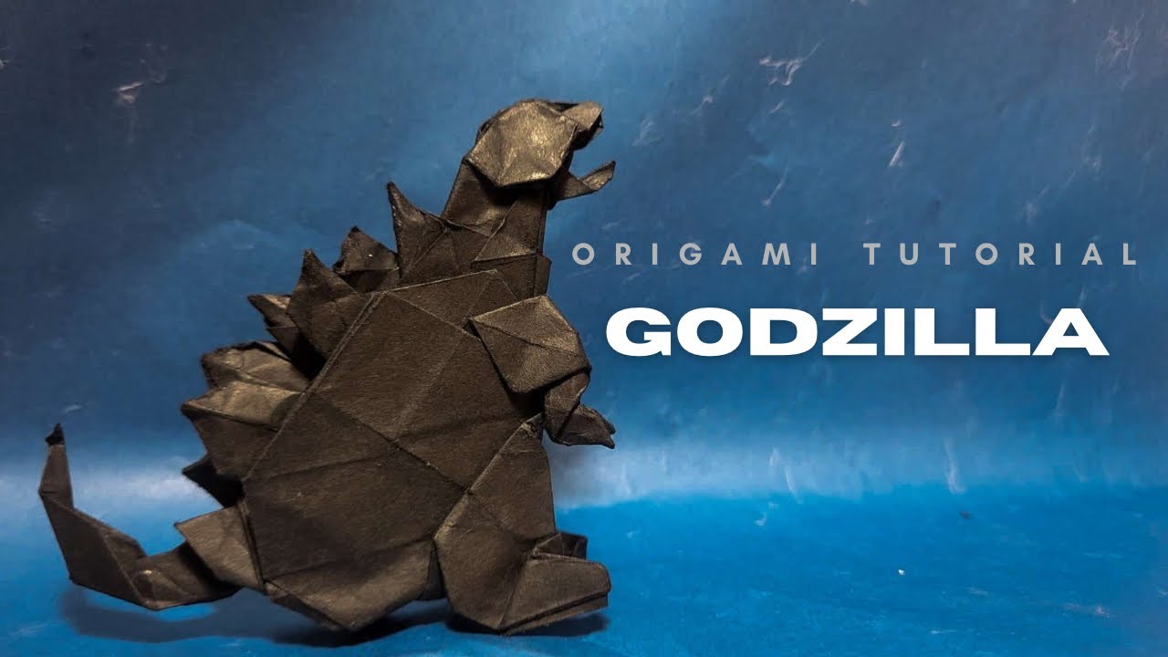 ORIGAMI GODZILLA TUTORIAL - 1 SHEET NO CUTS