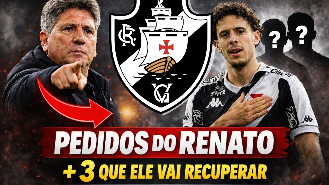 Renato Gaúcho chegou pedindo reforços no Vasco… e pode recuperar 3 jogadores do elenco
