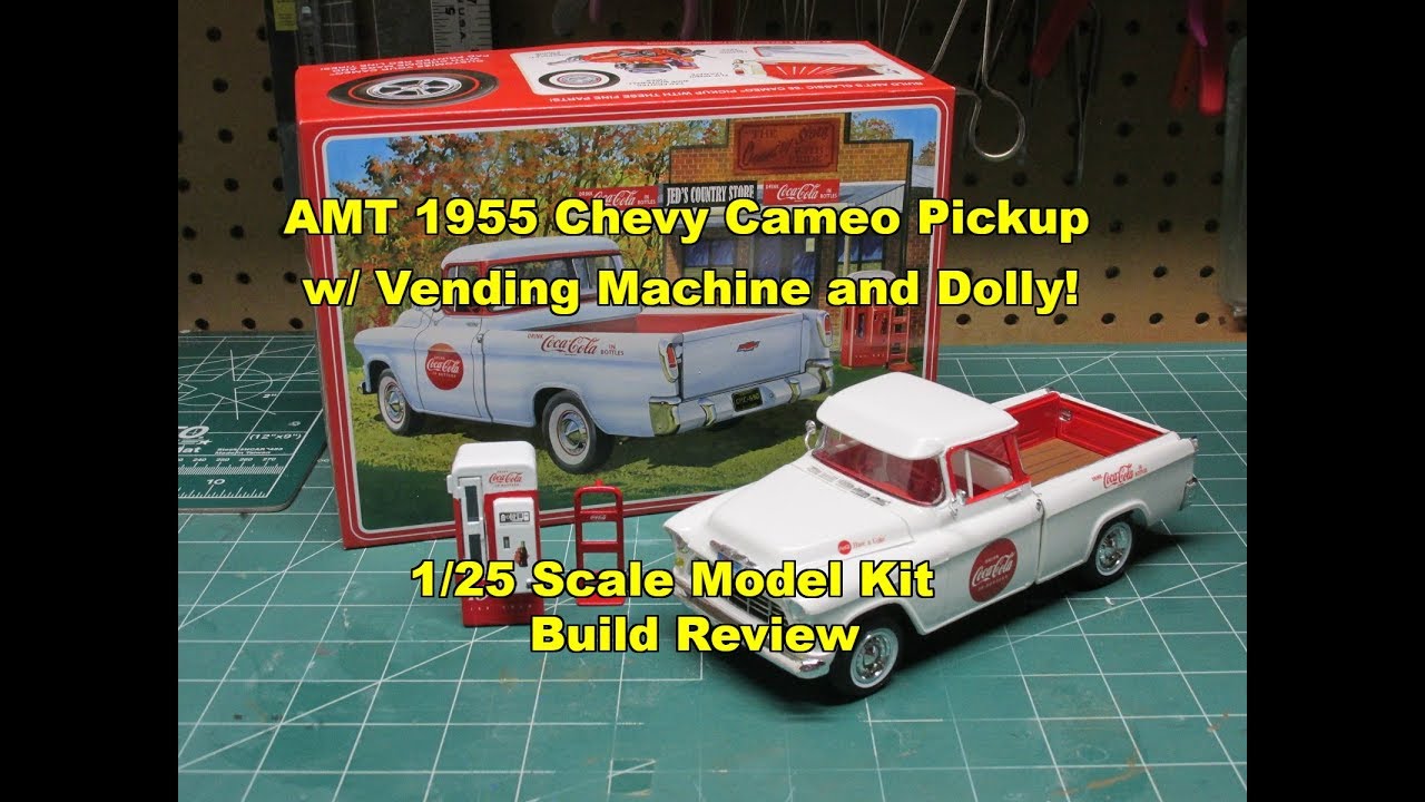 AMT 1955 CHEVY CAMEO PICKUP COCA COLA 1/25 MODEL KIT BUILD REVIEW AMT1094
