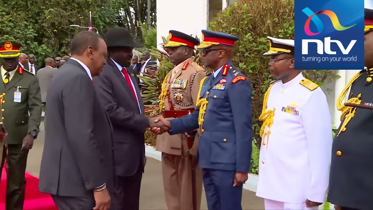 S.Sudan President Salva Kiir gets 21 gun at State House, Nairobi