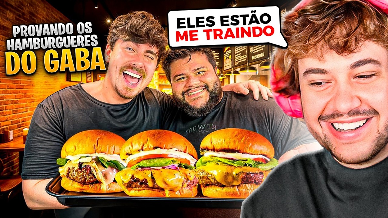 EXPERIMENTANDO TODO O CARD&Aacute;PIO DA HAMBURGUERIA DO GABA! - React Thiago Quatroque