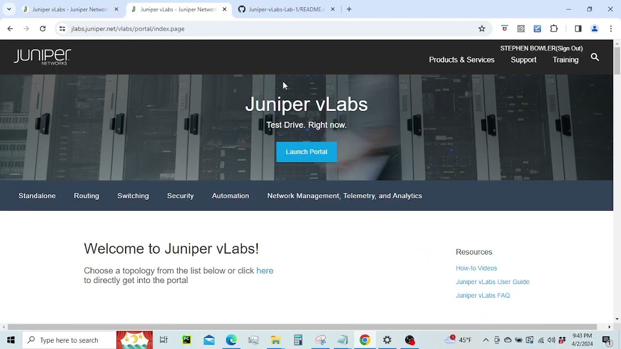 Juniper vLabs Lab 1 (Introduction into Juniper vLabs)