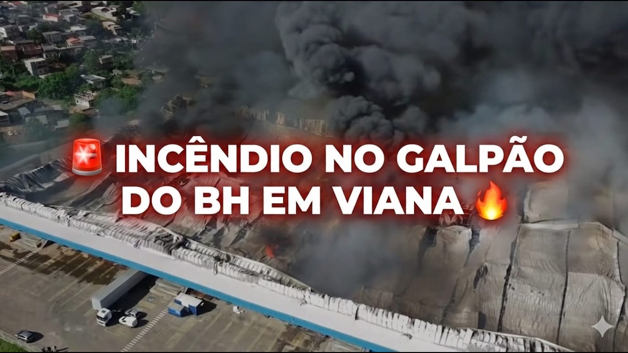 INCÊNDIO NO DEPÓSITO DA REDE SUPERMECADOS DO BH EM VIANA ES DIA 07.02.2026 INICIO AS 06:20HS