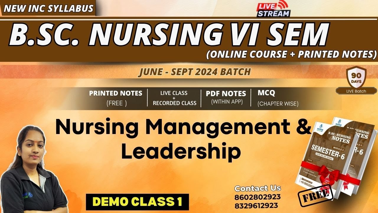 DEMO CLASS 1 bsc nursing 6th semester | NURSING LEADERSHIP& MANAGEMENT | B. Sc NURSING LECTURE 2024