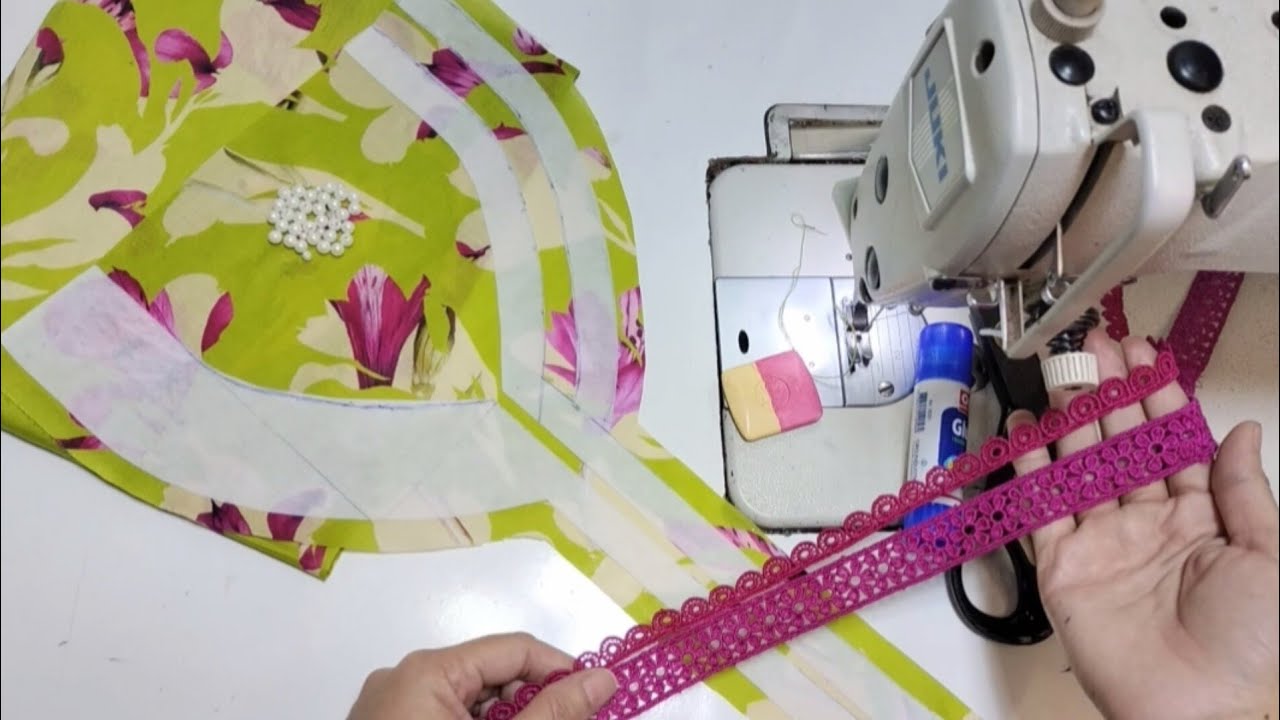 New Trending Neck Design With Joint Lace Cutting & Stitching | Pakistani Gala Design 2026