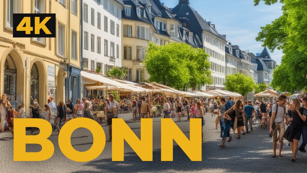 Bonn 🇩🇪 Germany 4K walking tour in city center August 2022