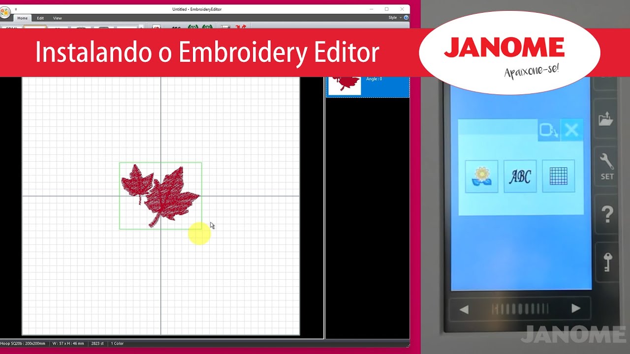 Instalando o software Embroidery Editor