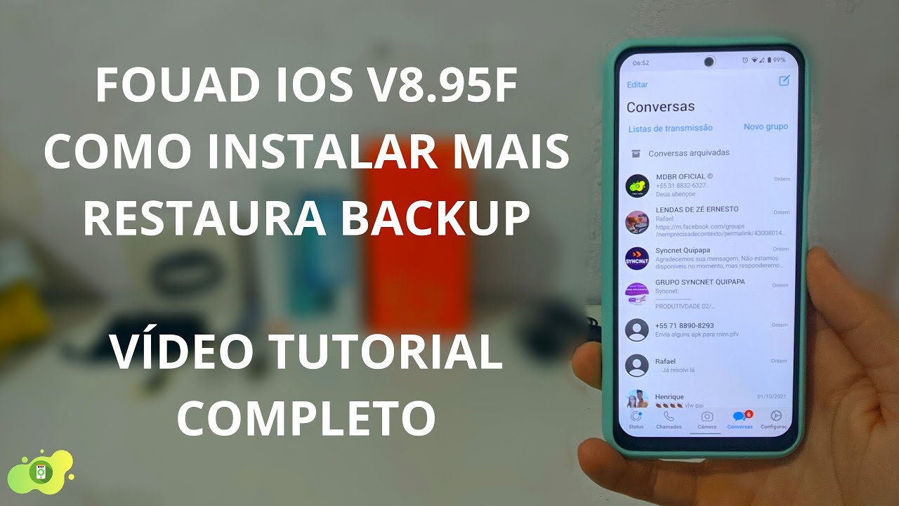 WHATSAPP DO IPHONE NO ANDROID COMO INSTALAR+RESTAURAR BACKUP  FOUAD IOS V8.96F ATUALIZADO 2021