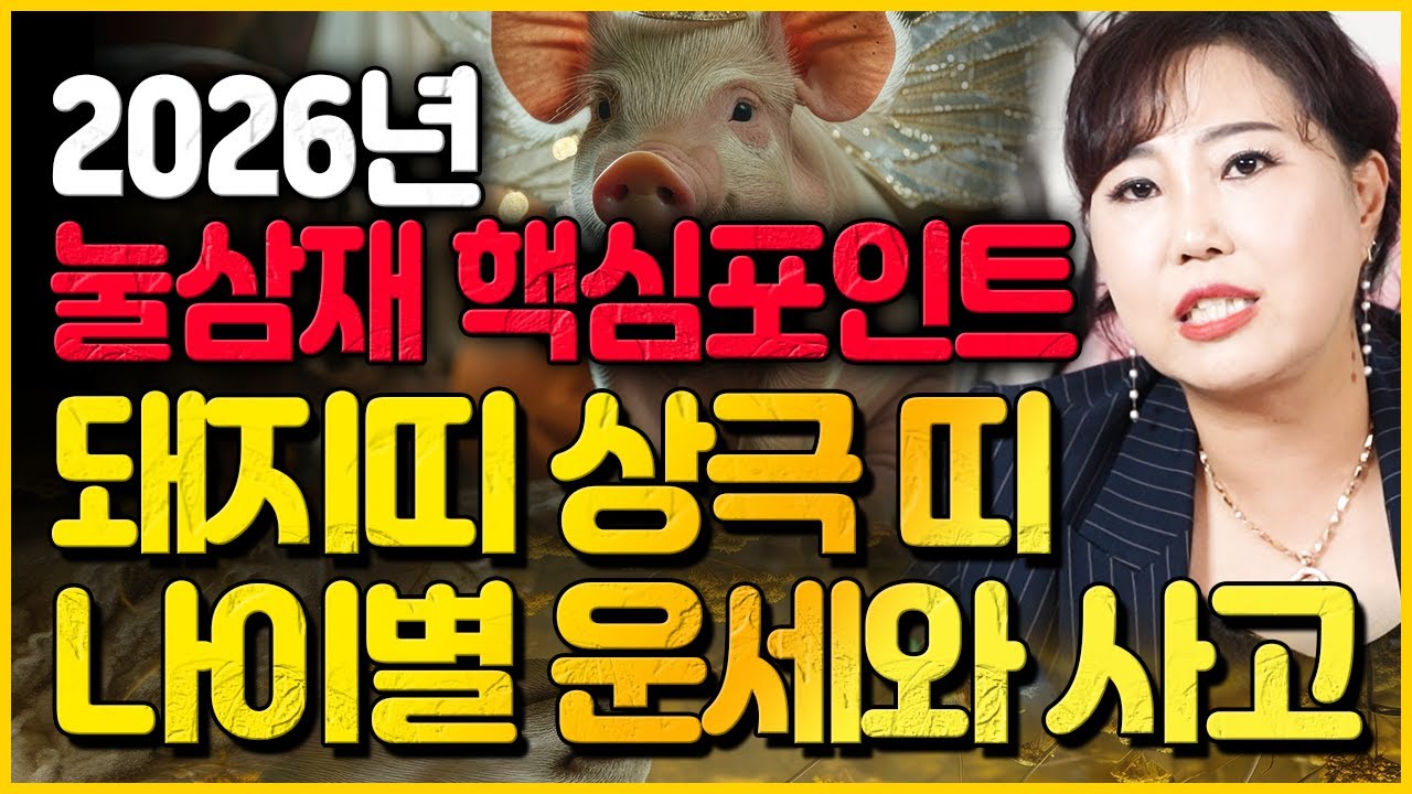 🐷2026년 눌삼재 돼지띠 필수시청🐷 07년생 95년생 83년생 71년생 59년생 47년생 반드시 알아야할 변화 사건사고 총운세!! 악삼재에 백호살이 꼈다면?