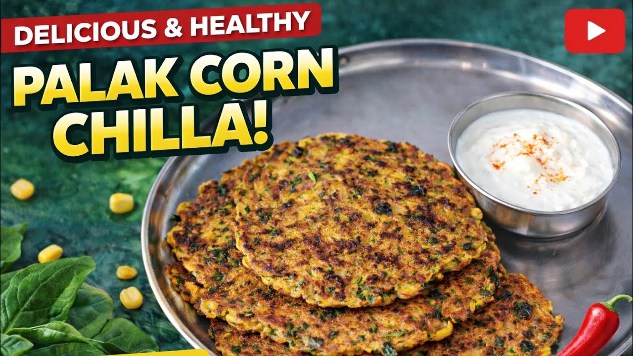 Palak Corn Chilla Recipe | Healthy & Nutritious