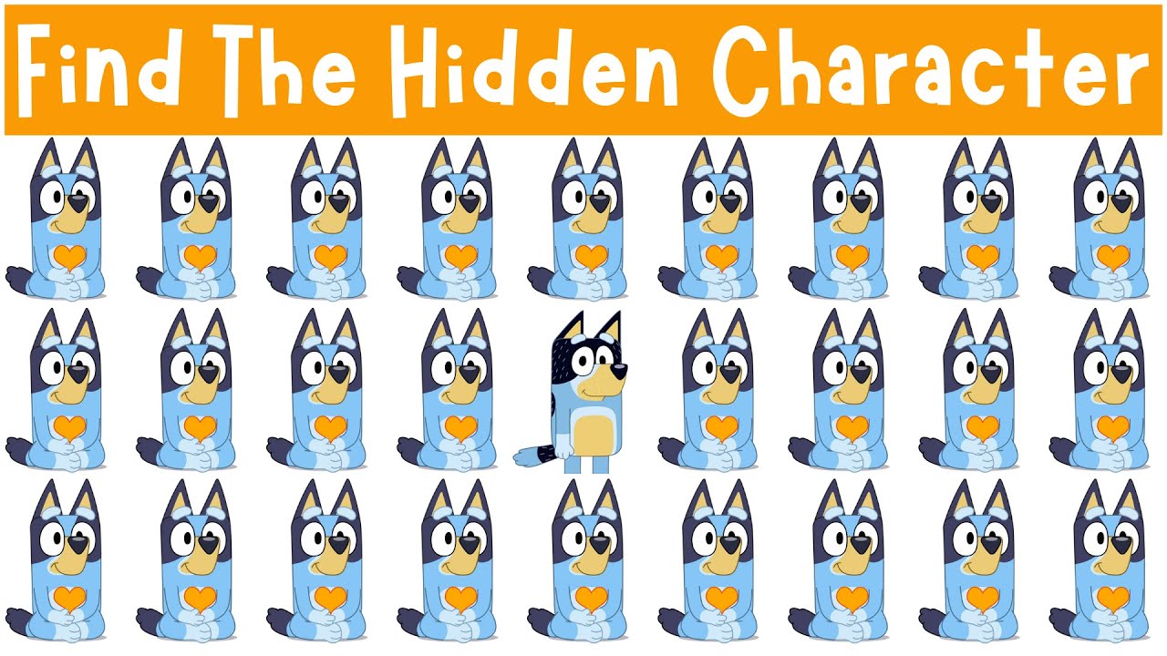Find The HIDDEN Character: Bluey and Friends