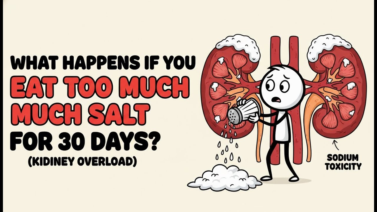 What happens to your kidneys if you eat too much salt for 30 days?