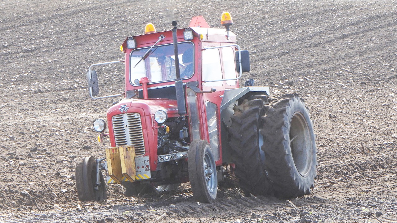 Different Massey Ferguson Tractors In the field Plowing