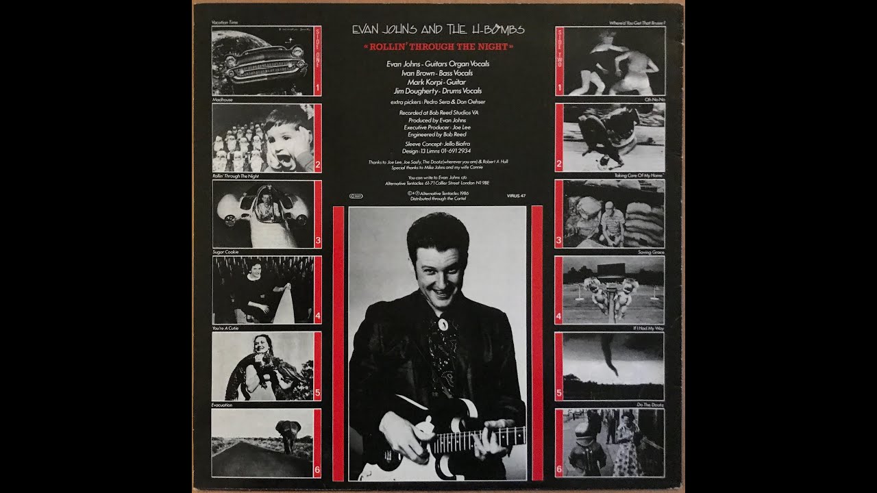 ROLLIN&acute; THROUGH THE NIGHT  EVAN JOHNS & THE H BOMBS  ALTERNATIVE TENTACLES  VIRUS 47 P. 1986 ENGLAND