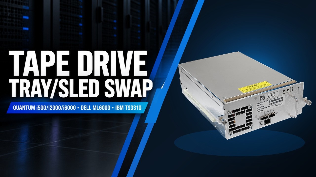 Quantum Scalar i500/i2000/i6000, Dell ML6000, IBM 3576 (TS3310) Drive Tray/Sled Swap