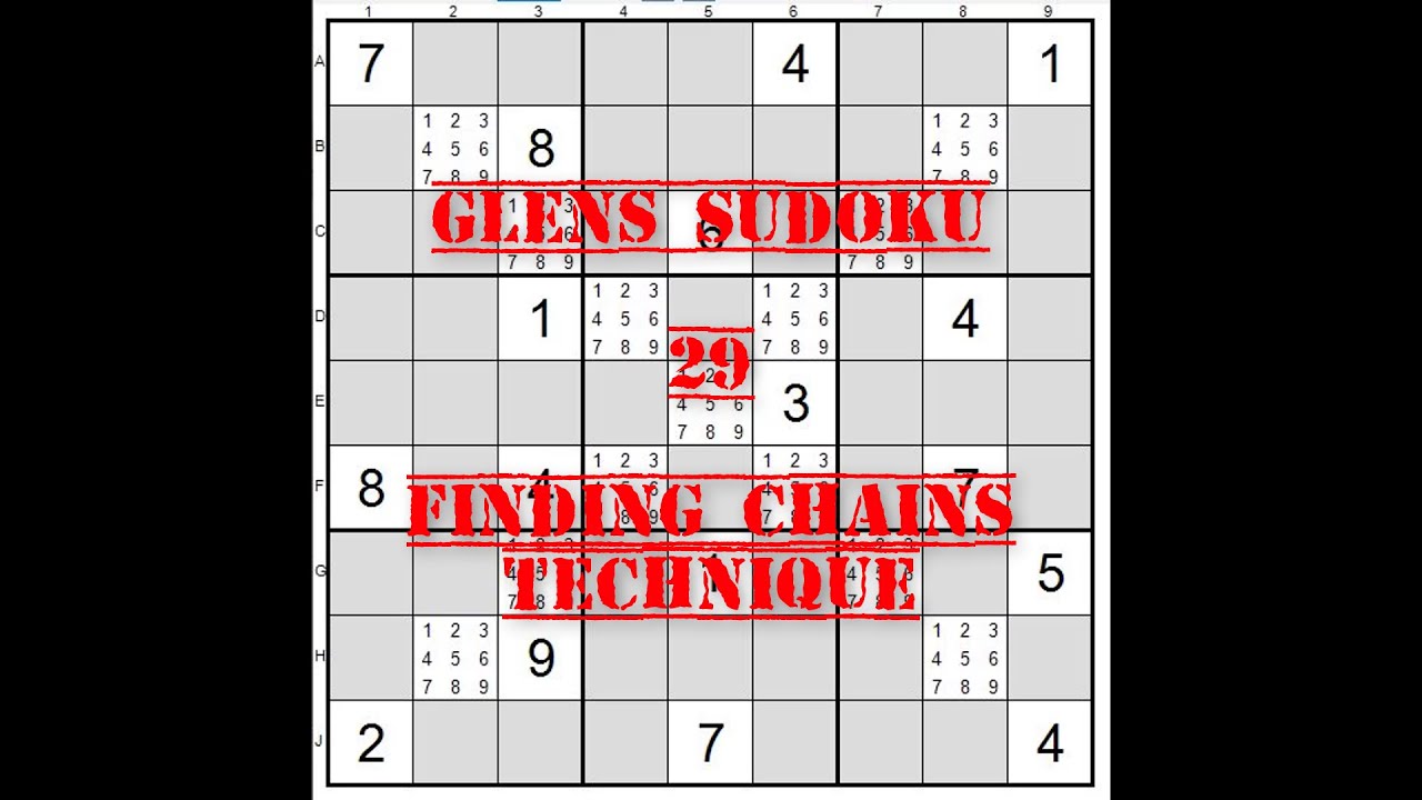 29 Sudoku Finding Chains Technique
