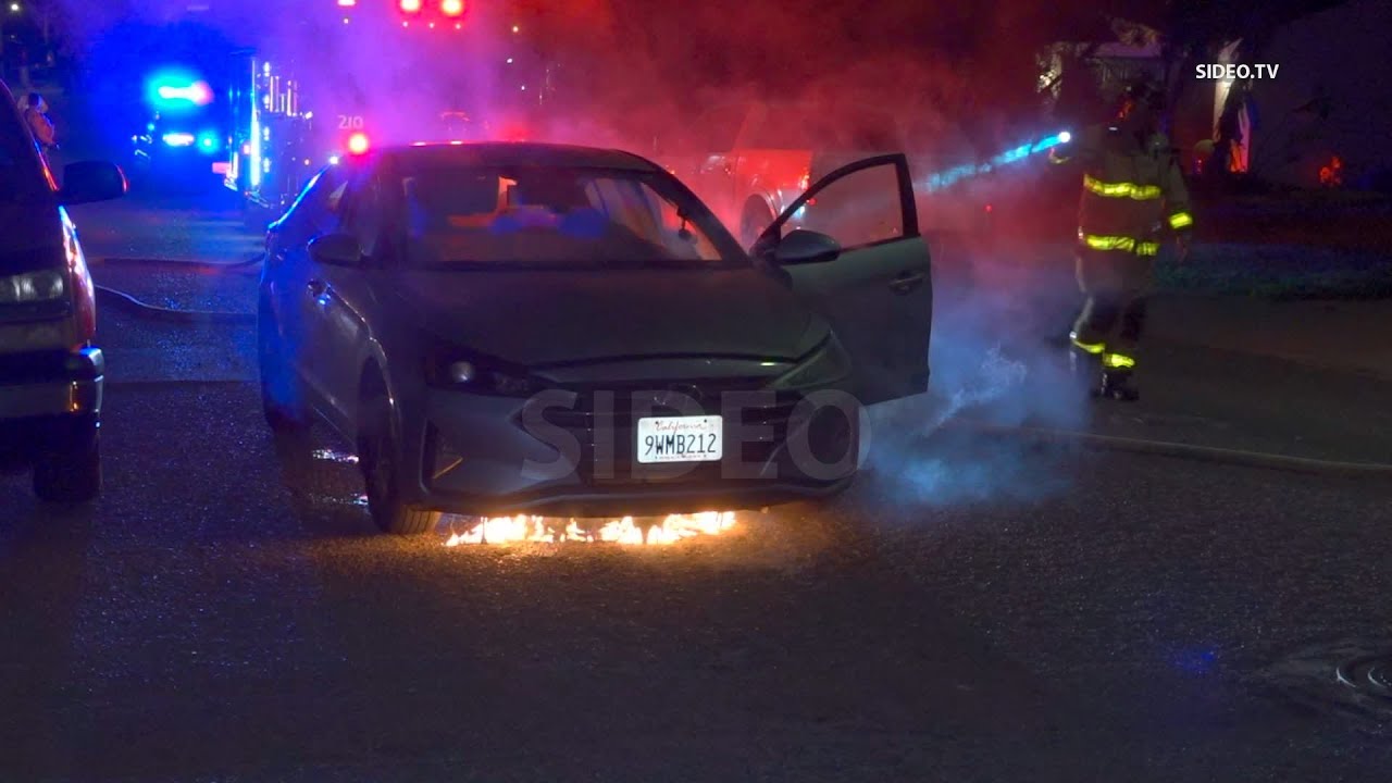 Firefighters Promptly Put Out Car Fire (Video Fixed) in Lemon Grove