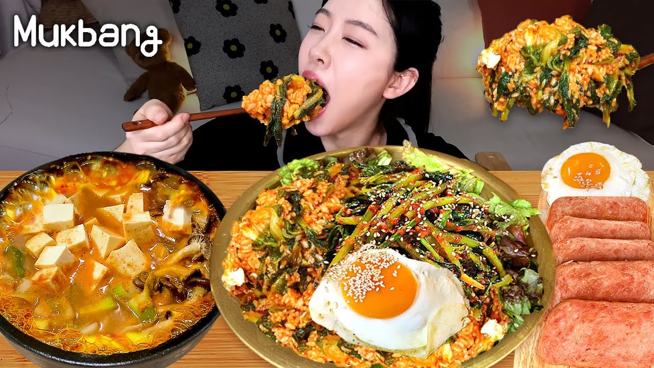 대단히 잘 익은 열무김치로 열무비빔밥먹방(ft.기가 막히는 된장찌개 & 스팸)ㅣ비빕밥 먹방, 한식 집밥먹방 Bibimbab ASMR REAL MUKBAnG