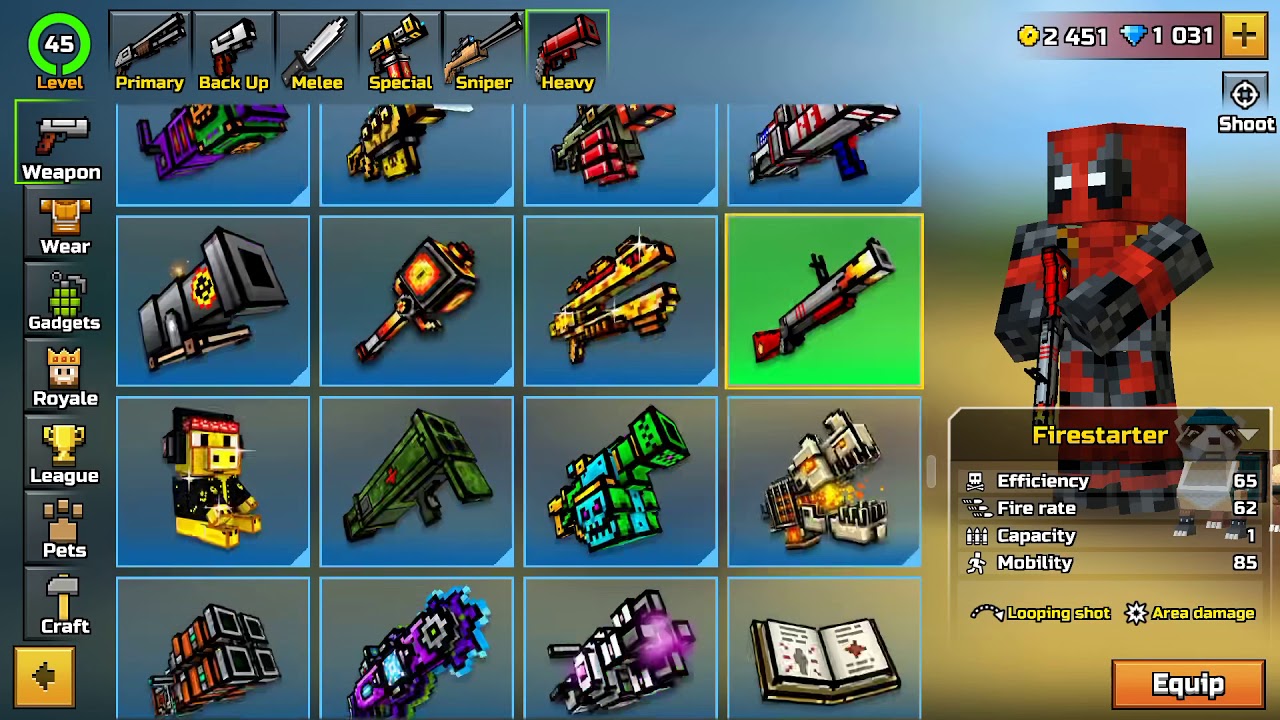 PIxel Gun 3D accounts for sale all weapons unlocked!!!