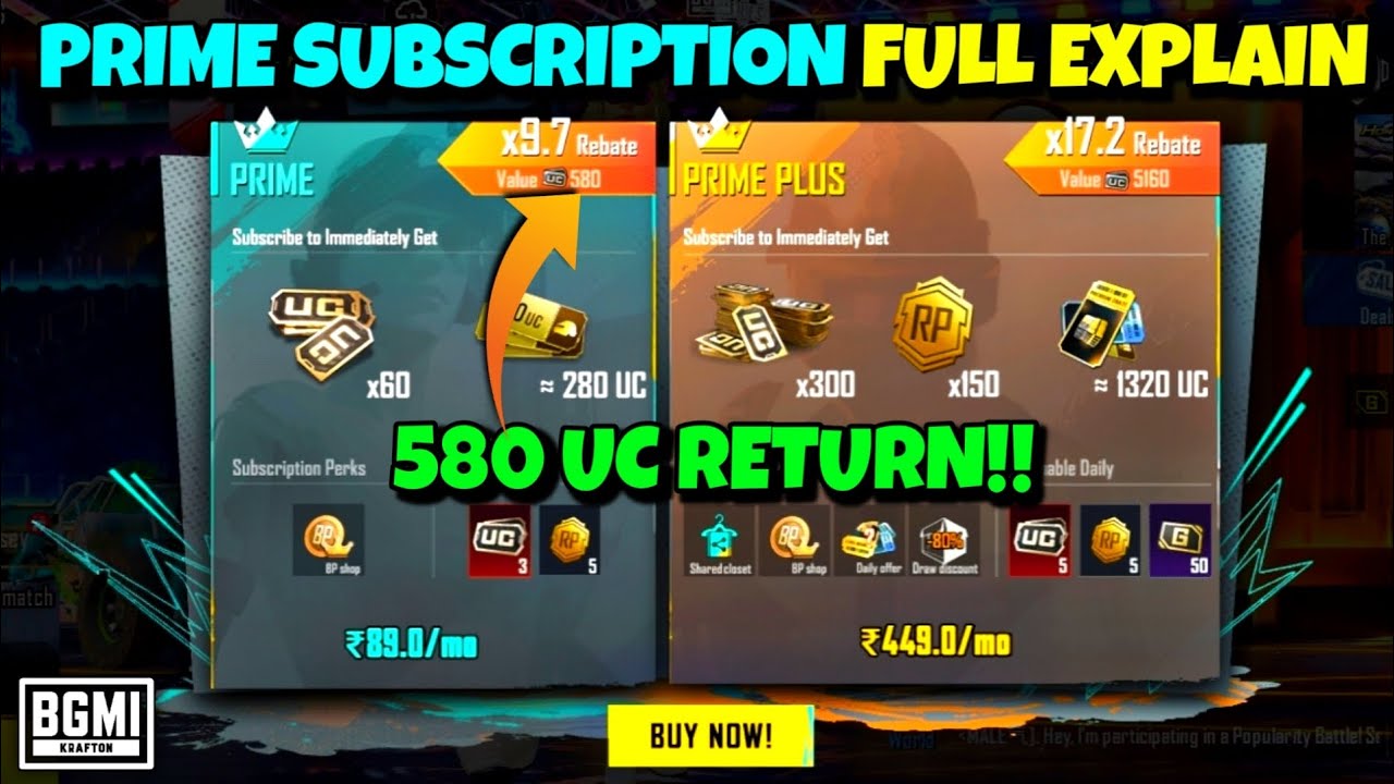 ₹89 = 580 UC मिलेंगी? | BGMI Prime Subscription Full Details 2024