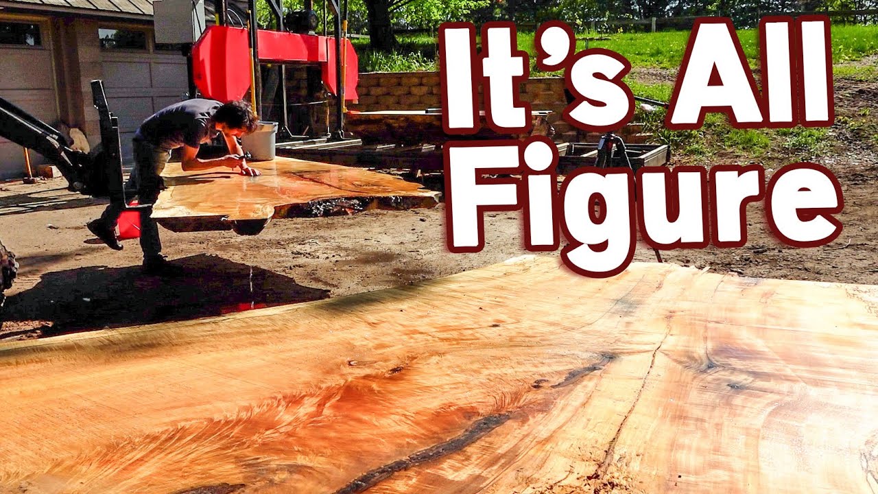 The Most Figured Log I’ve Ever had on my Sawmill (and it was going to be chipped)