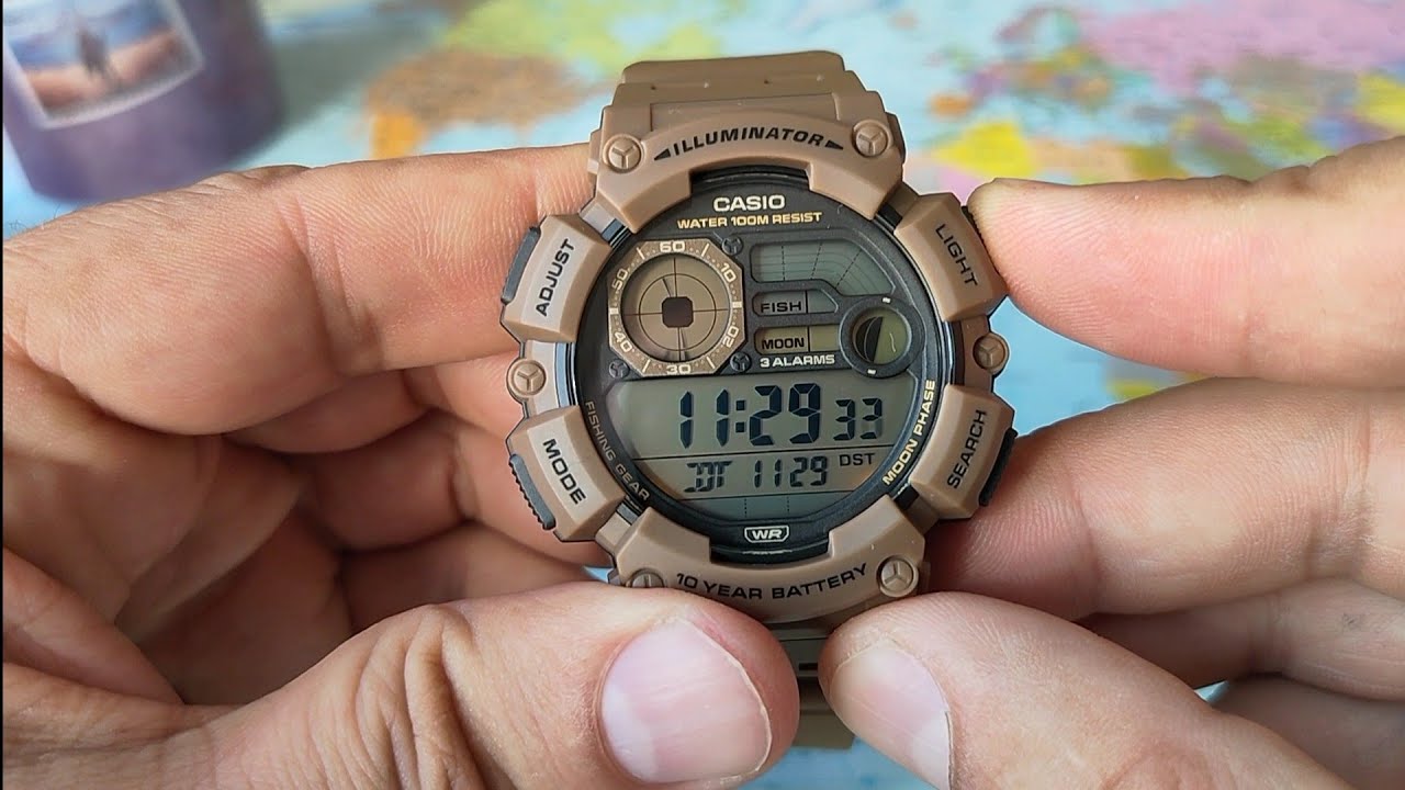 Casio WS-1500h Часы для рыболовов, пожалуй.