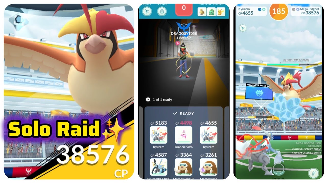 Mega Pidgeot Solo Raid Pokemon Go#pokemongo #soloraid #pokemongoraid #megaraid #megapidgeot