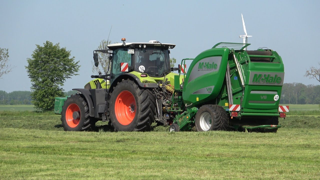 CLAAS ARION 660 mit McHale V6 750 am Ballenpressen / SOUND / 4K