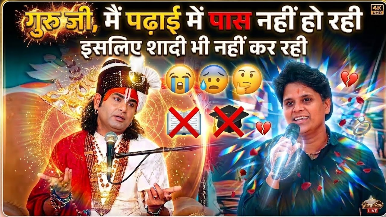 गुरु जी, मैं पढ़ाई में पास नहीं हो रही इसलिए शादी भी नहीं कर रही 🤨 #aniruddhacharyaji#sad#fyp #viral