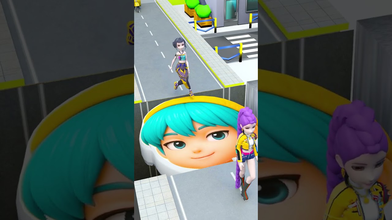Cars Kpop Demon Hunter Characters Pit by Driving on  Moving Bridge