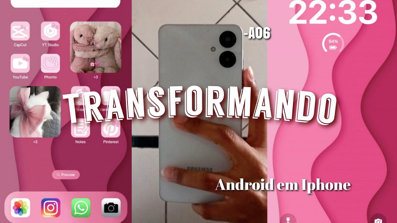Transformei meu ANDROID em IPHONE | Samsung Galaxy A06 🩷✨️
