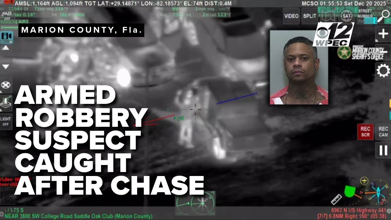 Robbery suspect accused of holding victims at gunpoint arrested in high-speed chase in Florida