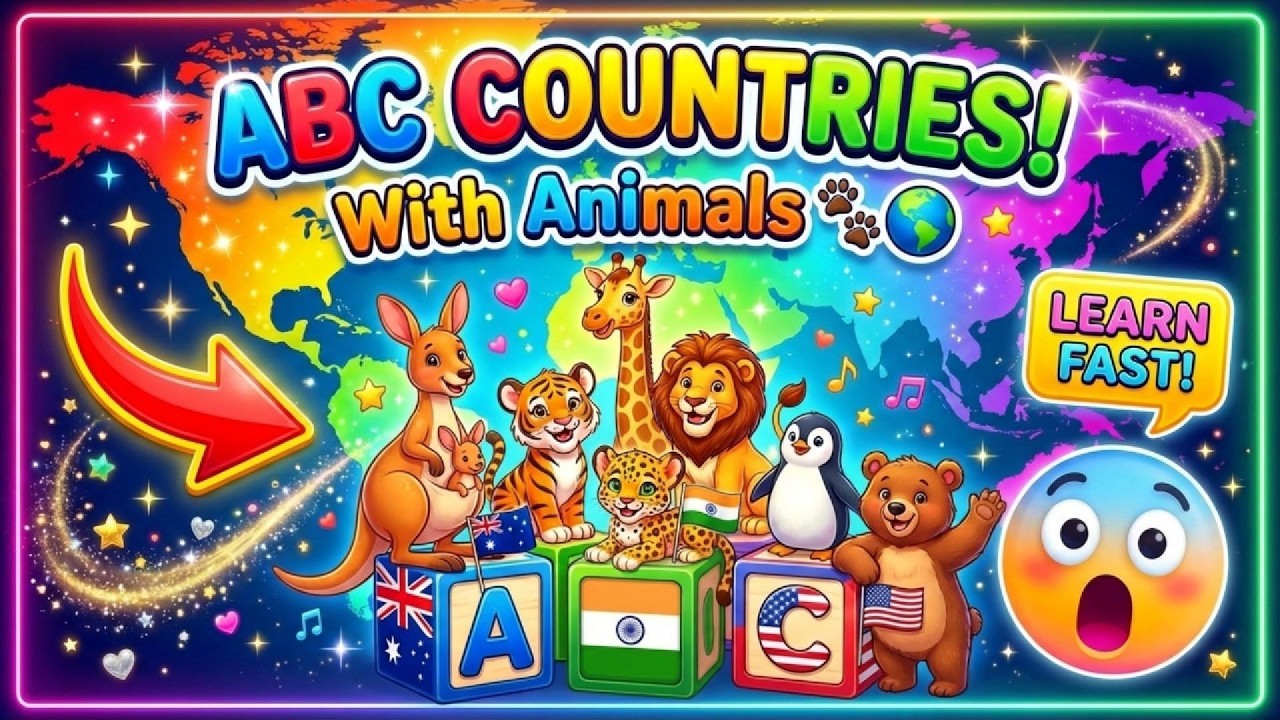ABC Countries with Animals A to Z 🌍🐾 | Learn Alphabet & Countries for Kids | Tiny Smart World