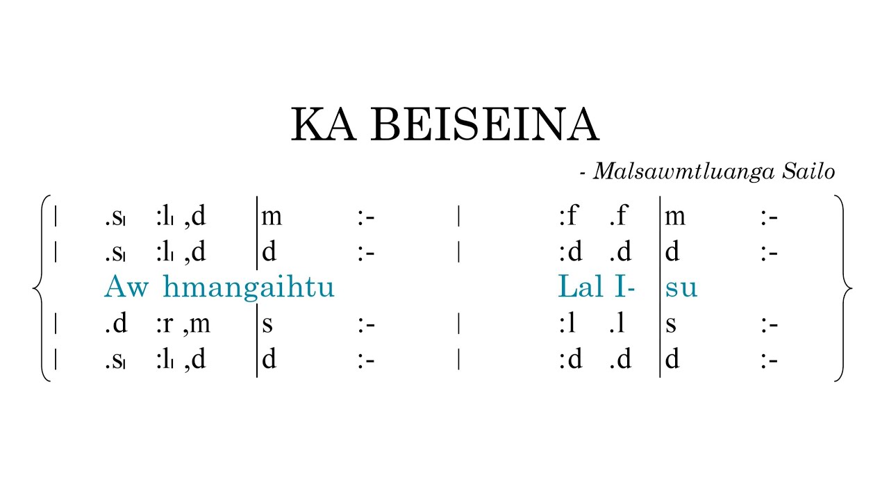 KA BEISEINA (SATB) || Tonic Solfa Lyric Video || Besy Choir