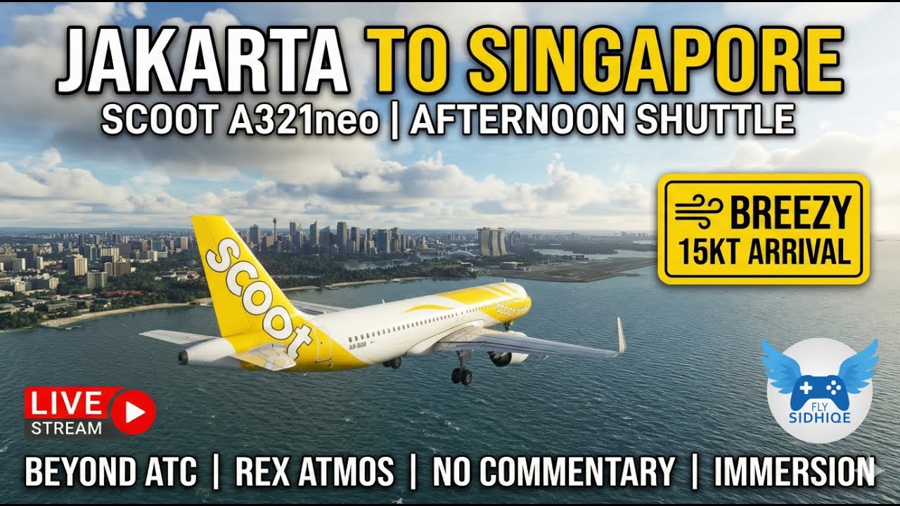 BREEZY Arrival into Singapore! 🌬️✈️ Jakarta to Changi Shuttle | Scoot A321neo (CGK-SIN)