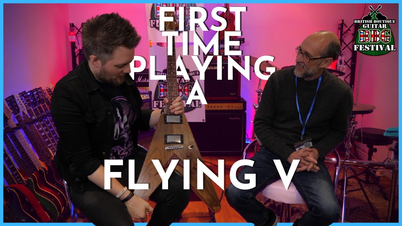 My First Time Playing a Flying V!! - CMG Custom Guitars - #BBGFEST2