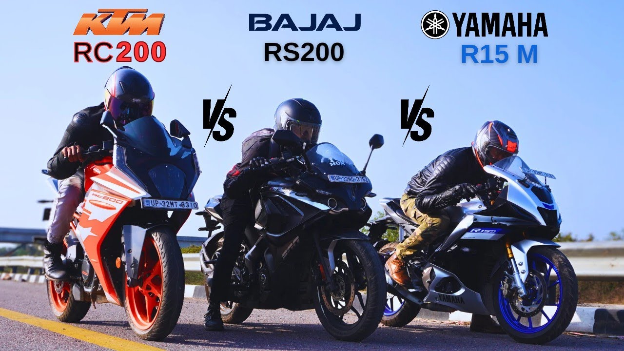 Triple Battle KTM RC 200 (39 Teeth Sprocket) vs Pulsar RS 200 vs Yamaha R15M | Unexpected Results 😲