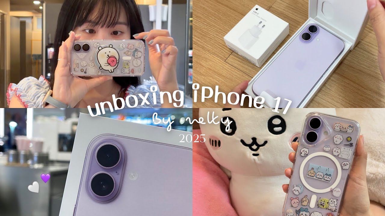  Unboxing iPhone 17 ( lavender ) 🍎 