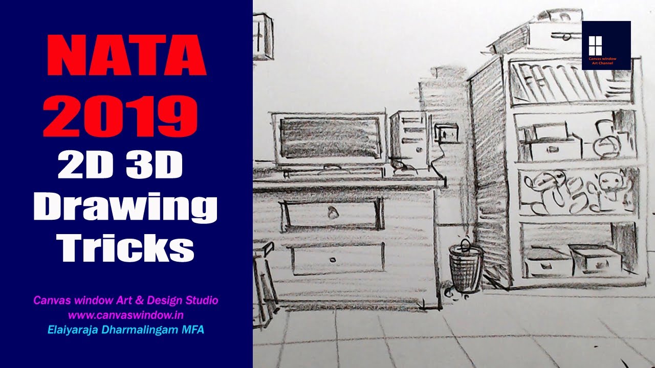 NATA 2019 - 2D 3D Drawing Tricks - NATA Coaching Centre Coimbatore